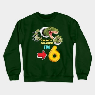 6th Birthday Dinosaur Crewneck Sweatshirt